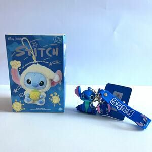 MINISO Stitch Eat Something Before Sleep Box + Keychain, bracelets & stickers
